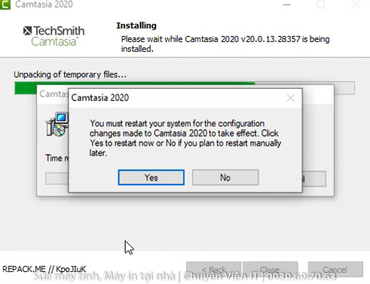 Hoàn tất cài đặt Camtasia 2019 Full Crack