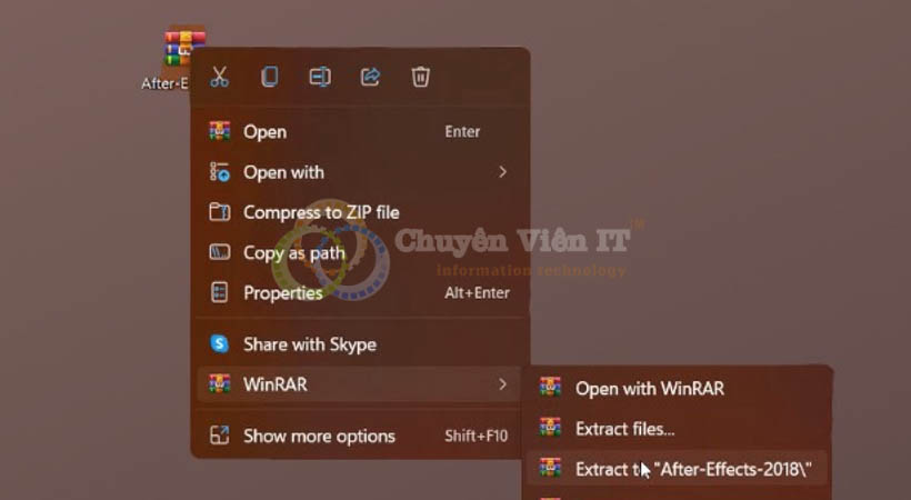 Giải nén After Effects 2018