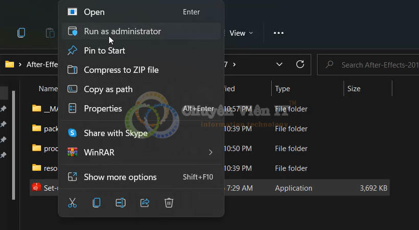 Chạy File Setup After Effects 2017