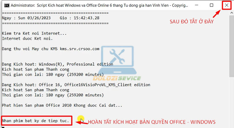 Kích hoạt bản quyền