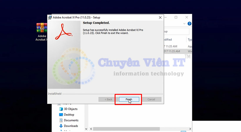 Chọn Finish. Hoàn thành cài đặt.