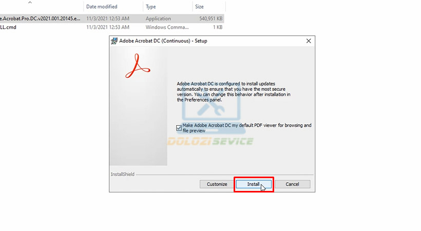 Tiến hành chọn Install.