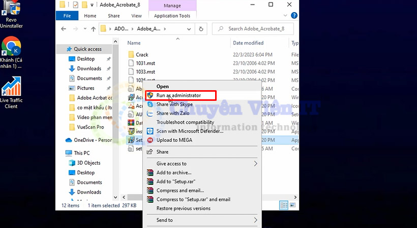 Khởi chạy file Set up Acrobat 8.