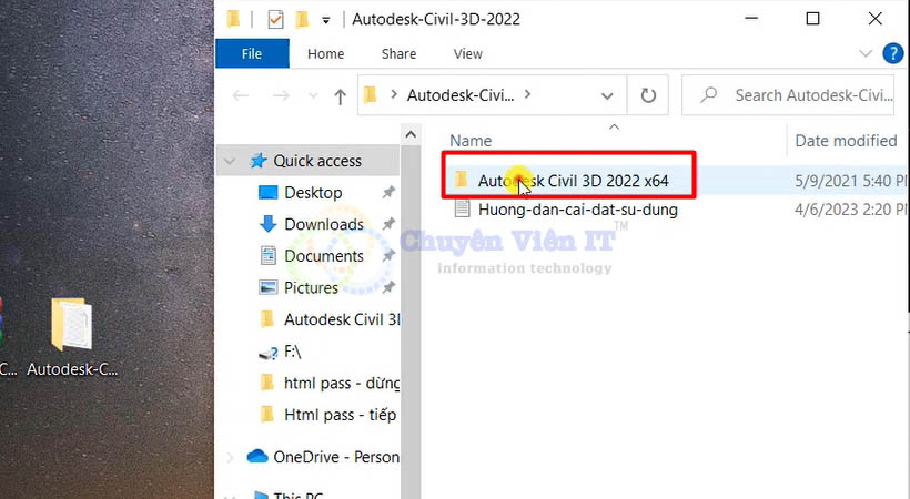 Mở file cài đặt