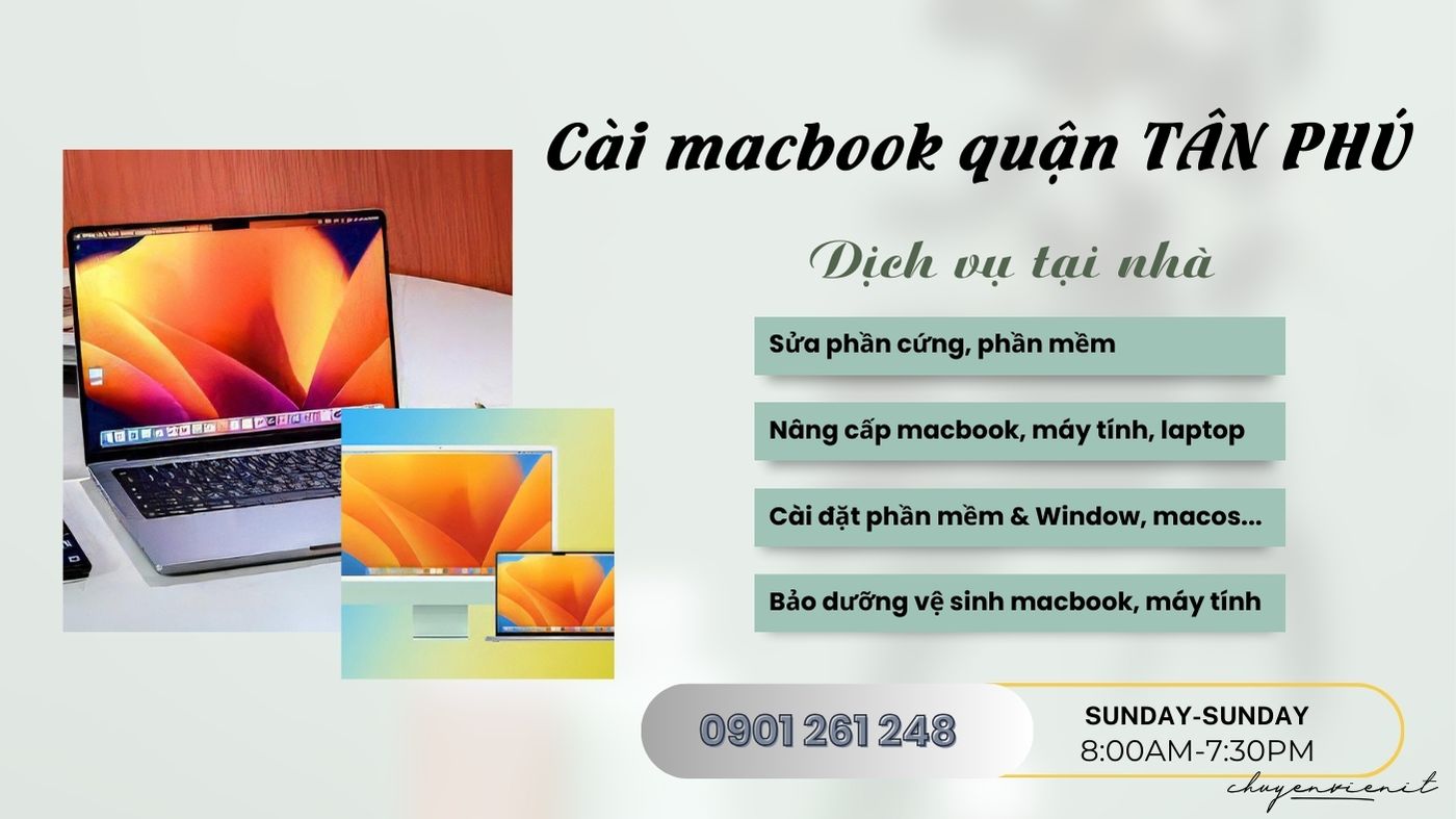 Dịch vụ cài macbook quận tân phú tại nhà