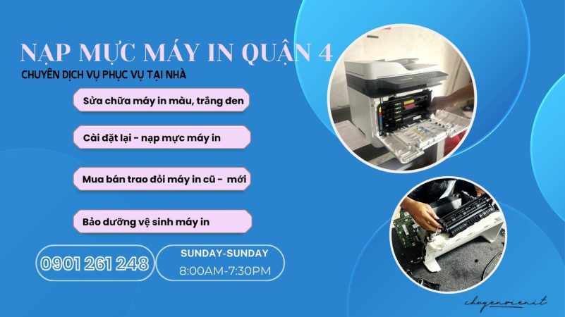 Dịch vụ nạp mực máy in quận 4