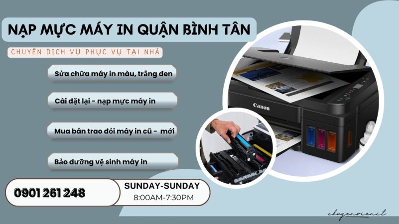 Dịch vụ nạp mực máy in quận bình tân