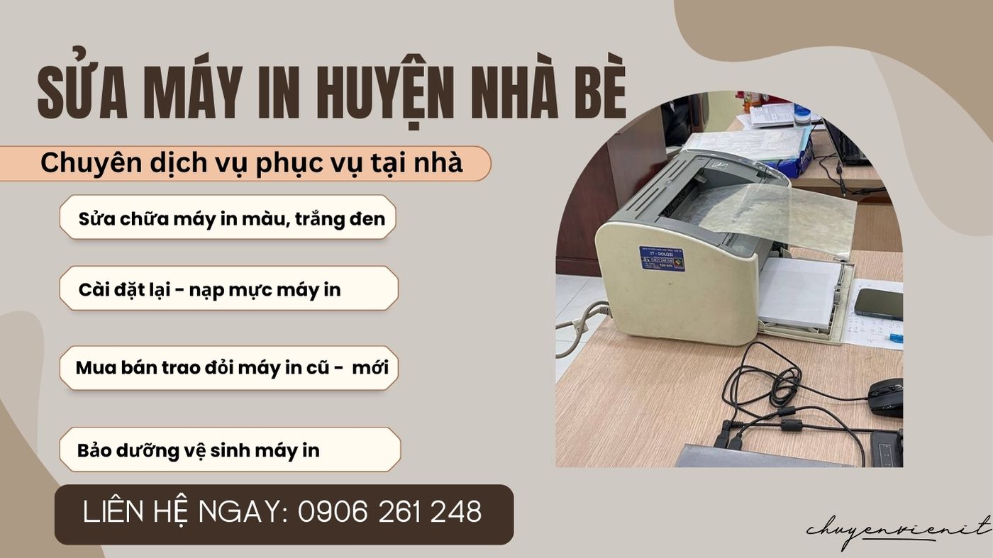 Dịch vụ sửa máy in huyện nhà bè tại nhà
