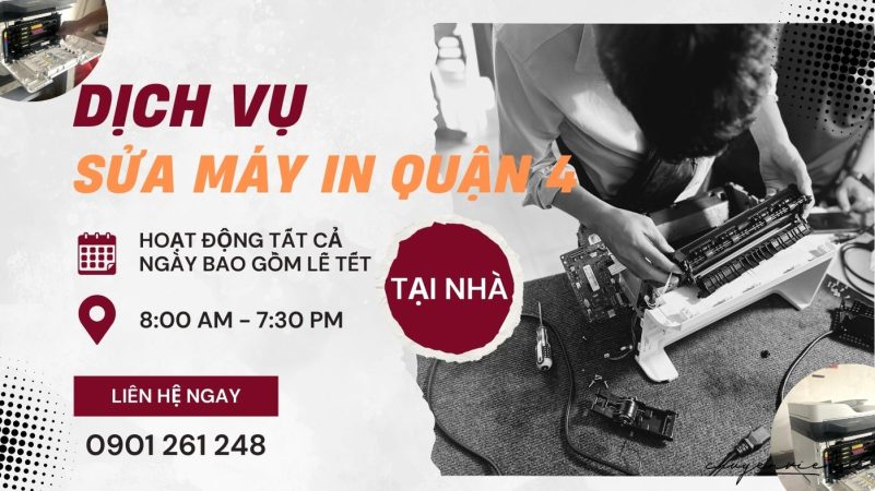 Dịch vụ sửa máy in quận 4 tại nhà