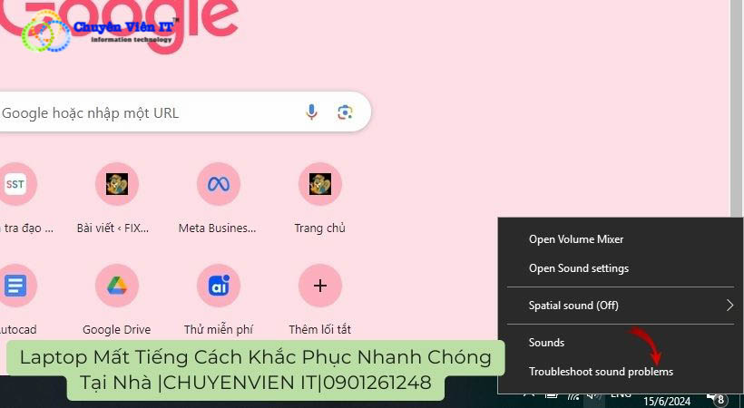 chọn Troubleshooters sound problems