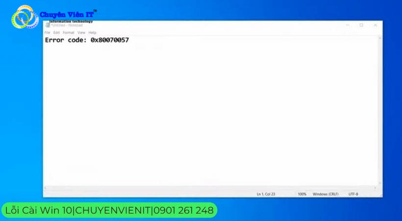 lỗi báo 0x80070057